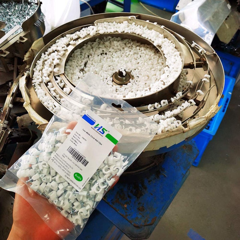 HS مشابك كابل إيثرنت Cat6 7 مم مع مسمار فولاذي (عبوة 200)، مشابك سلكية بيضاء للجدران، إدارة الكابلات - Image 3